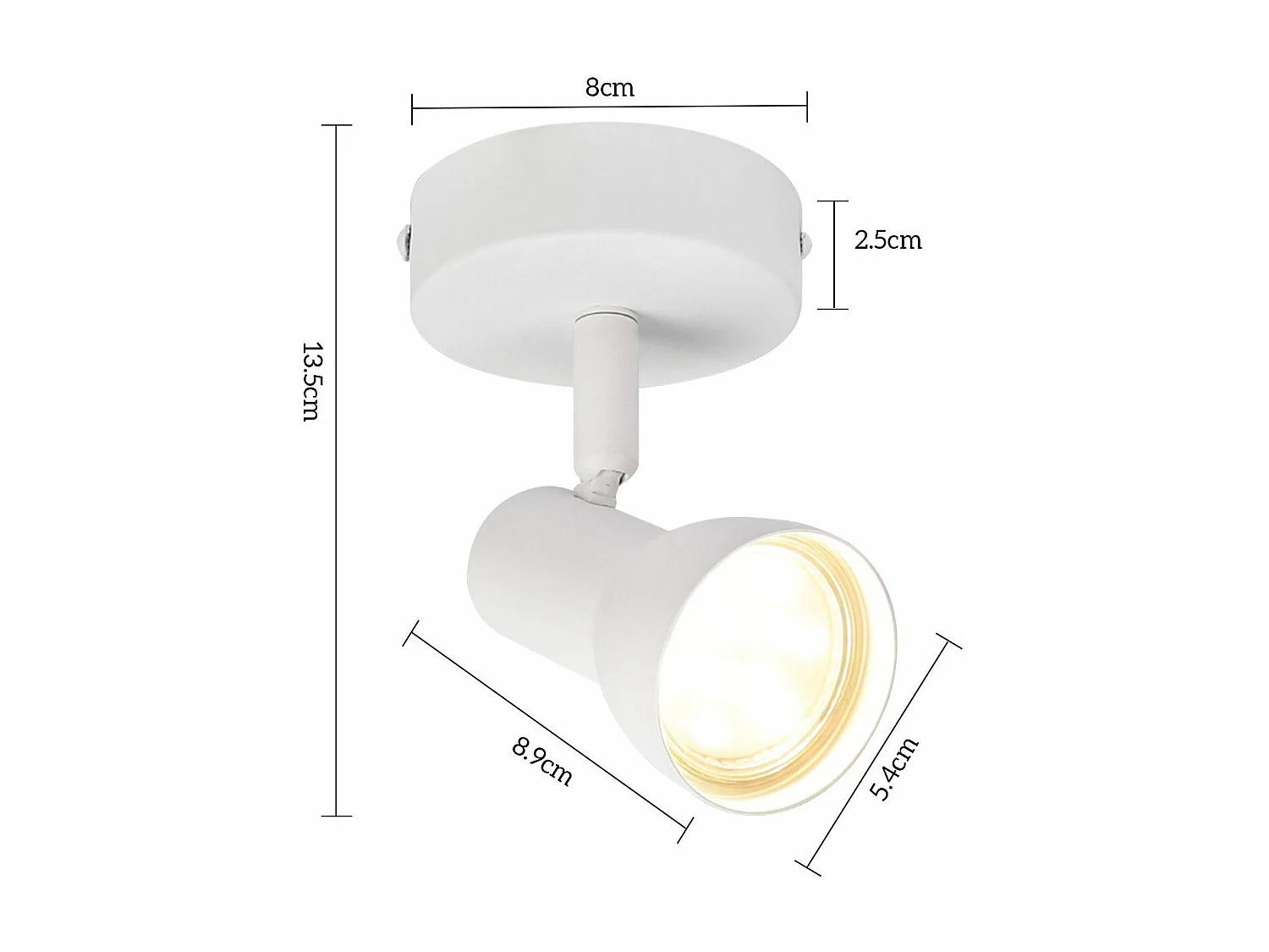 Spot de plafond NETTLIFE 1 flamme blanc moderne plafonnier intérieur GU10 chambre