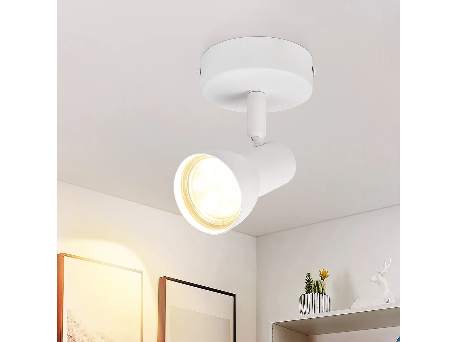 Spot de plafond NETTLIFE 1 flamme blanc moderne plafonnier intérieur GU10 chambre