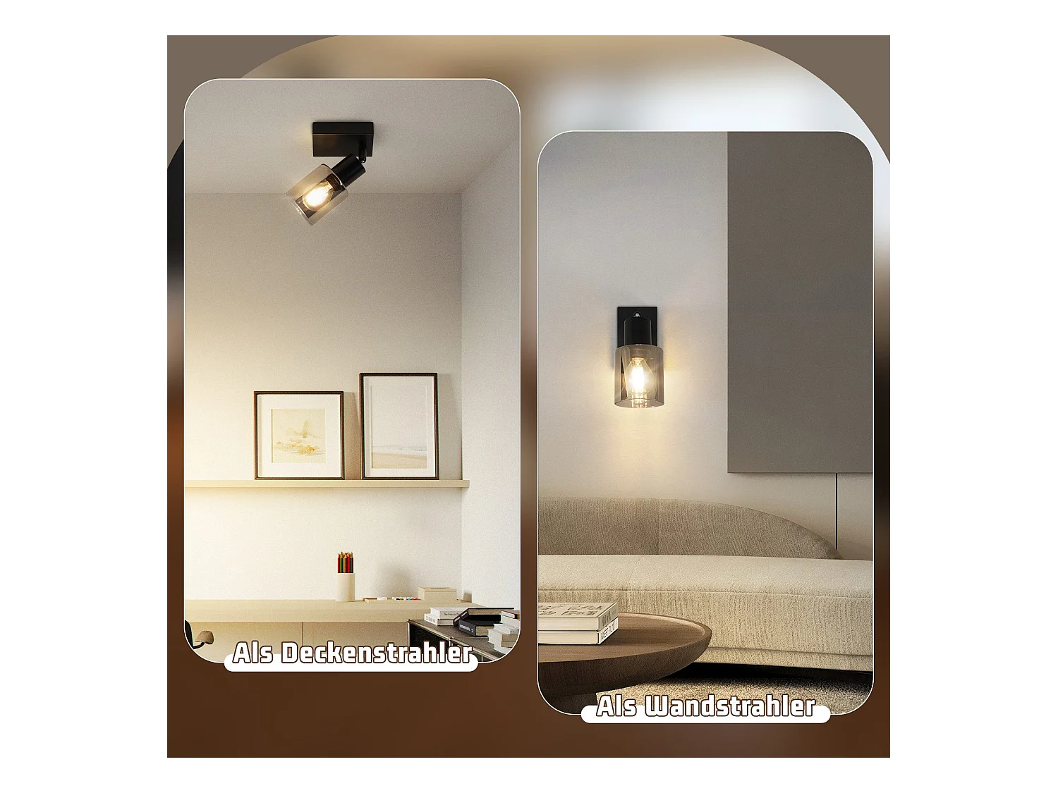 NETTLIFE Plafonnier Spot 1 Flamme Noir Industriel E14 Plafonnier Pour Salon