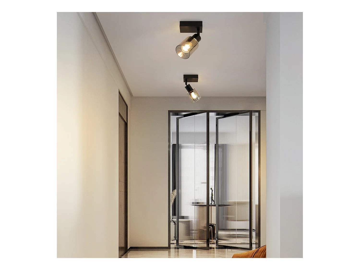 NETTLIFE Plafonnier Spot 1 Flamme Noir Industriel E14 Plafonnier Pour Salon