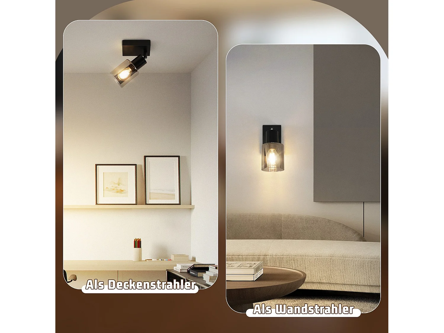 NETTLIFE Plafonnier Spot 1 Flamme Noir Industriel E14 Plafonnier Pour Salon