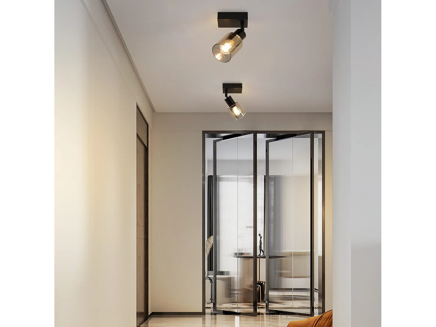 NETTLIFE Plafonnier Spot 1 Flamme Noir Industriel E14 Plafonnier Pour Salon