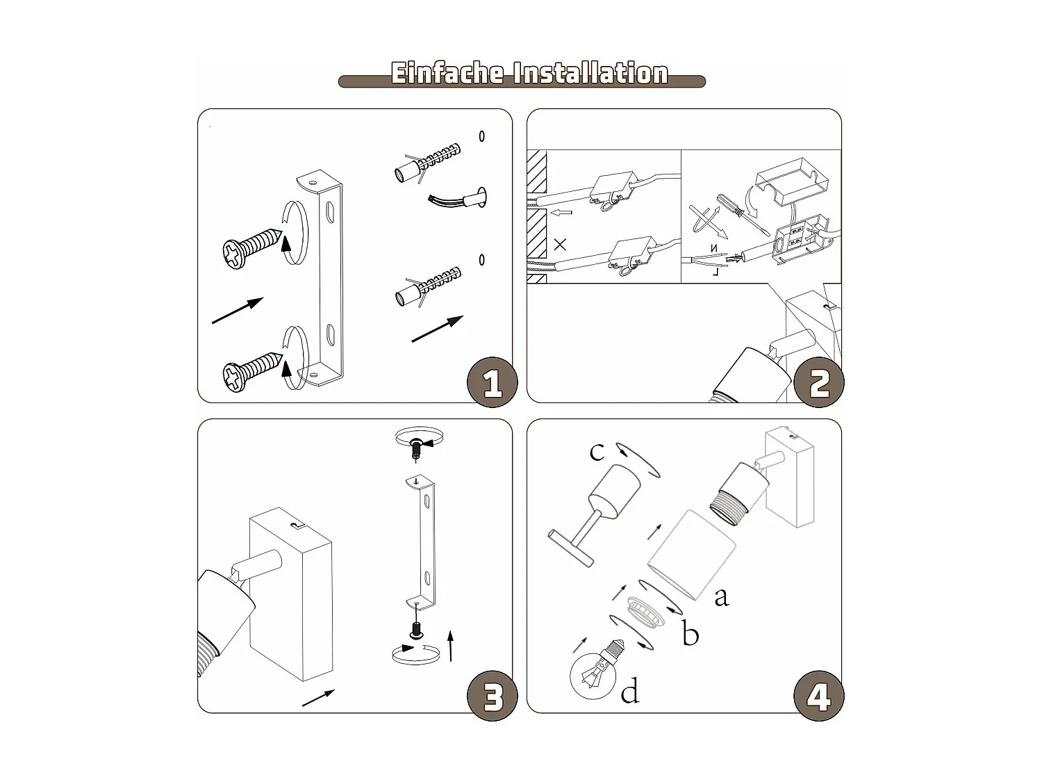 NETTLIFE Plafonnier Spot 1 Flamme Noir Industriel E14 Plafonnier Pour Salon