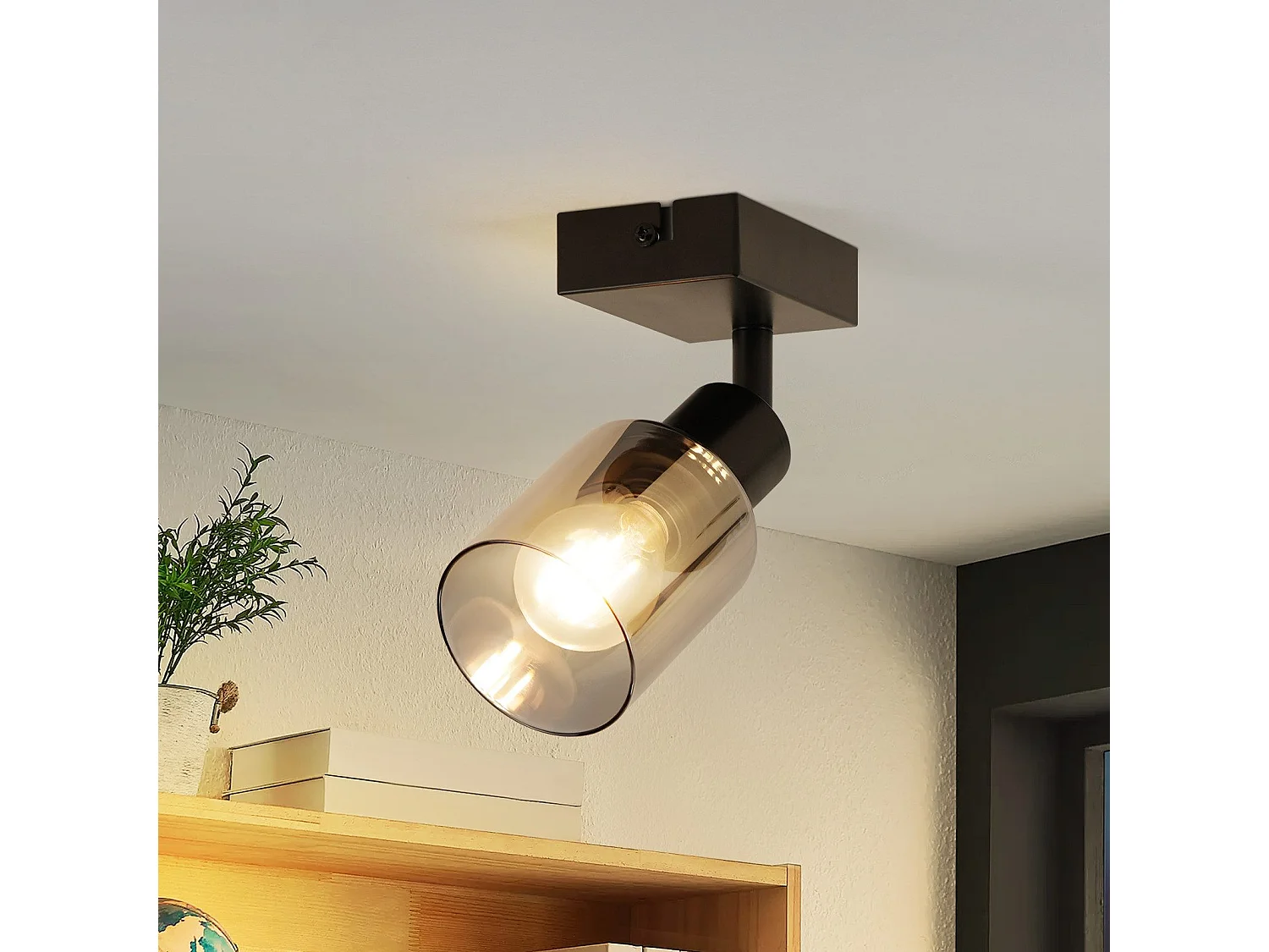 NETTLIFE Deckenleuchte Spot 1-flammig Schwarz Industrial E14 Deckenlampe für Wohnzimmer
