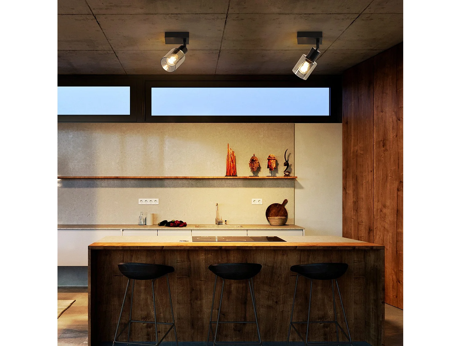 NETTLIFE Deckenleuchte Spot 1-flammig Schwarz Industrial E14 Deckenlampe für Wohnzimmer