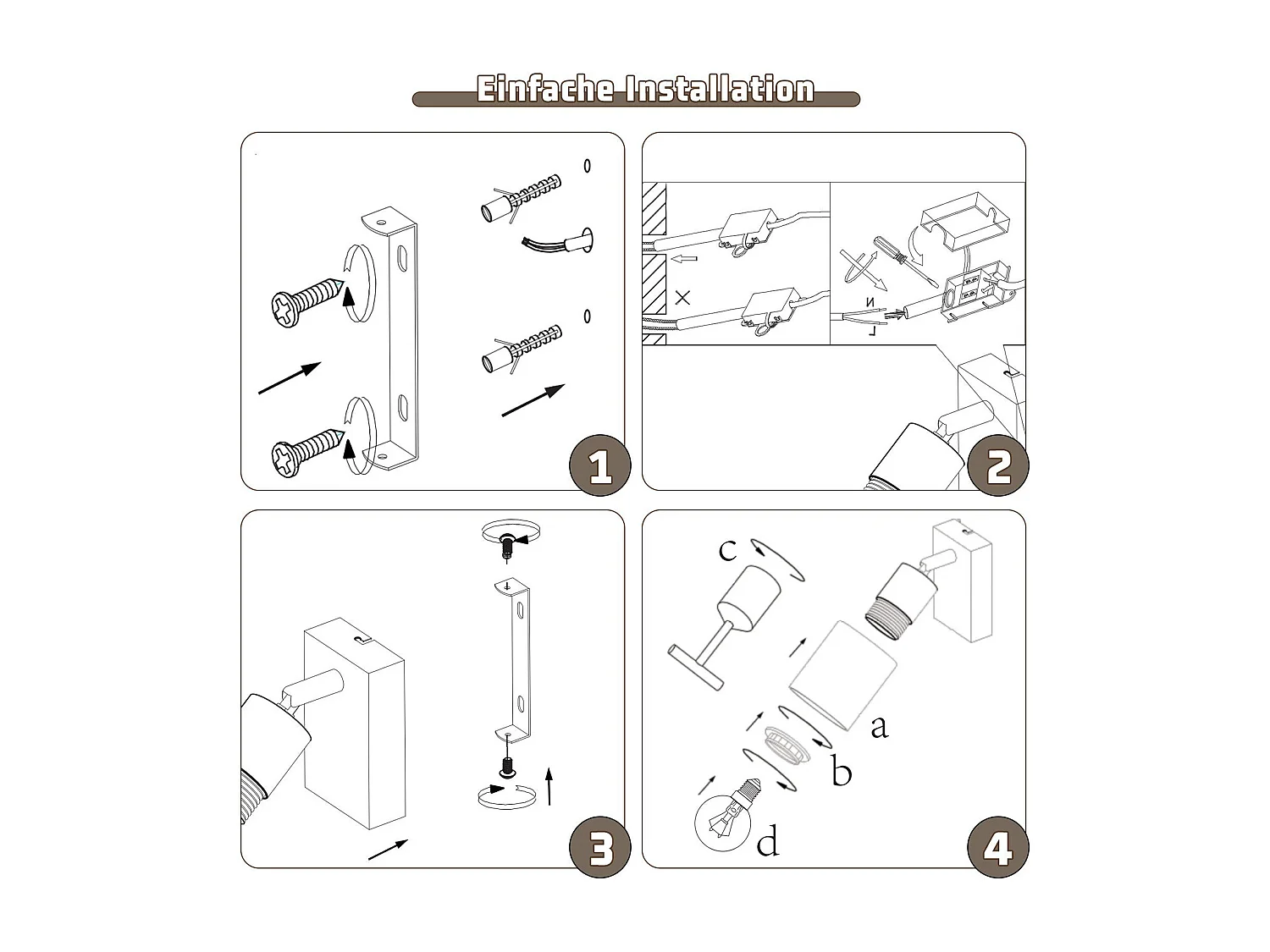 NETTLIFE Deckenleuchte Spot 1-flammig Schwarz Industrial E14 Deckenlampe für Wohnzimmer