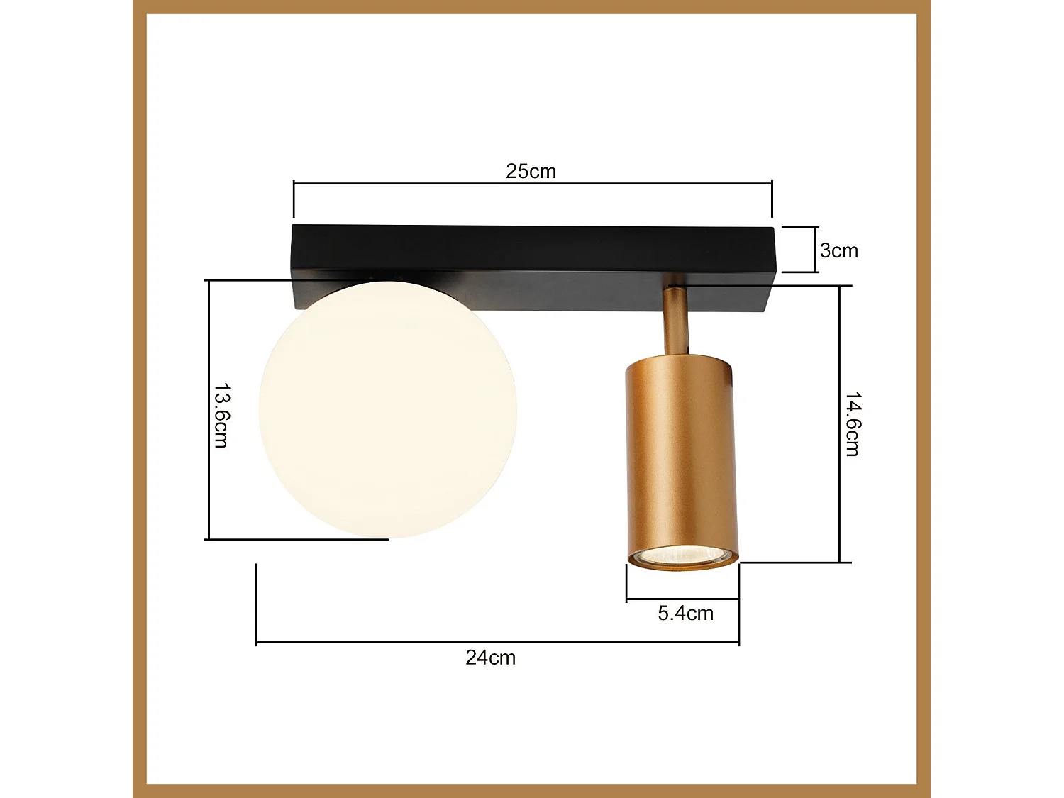 NETTLIFE 2-flammige Vintage Deckenleuchte Metall Deckenlampe mit Gold GU10 E14