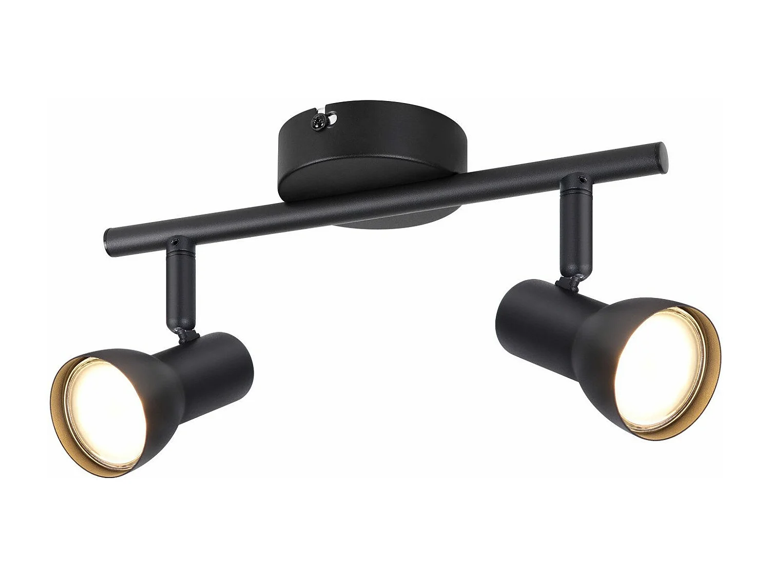 NETTLIFE 2-flammiger Deckenstrahler, schwarz, modern, GU10, Metall, 350° schwenkbar