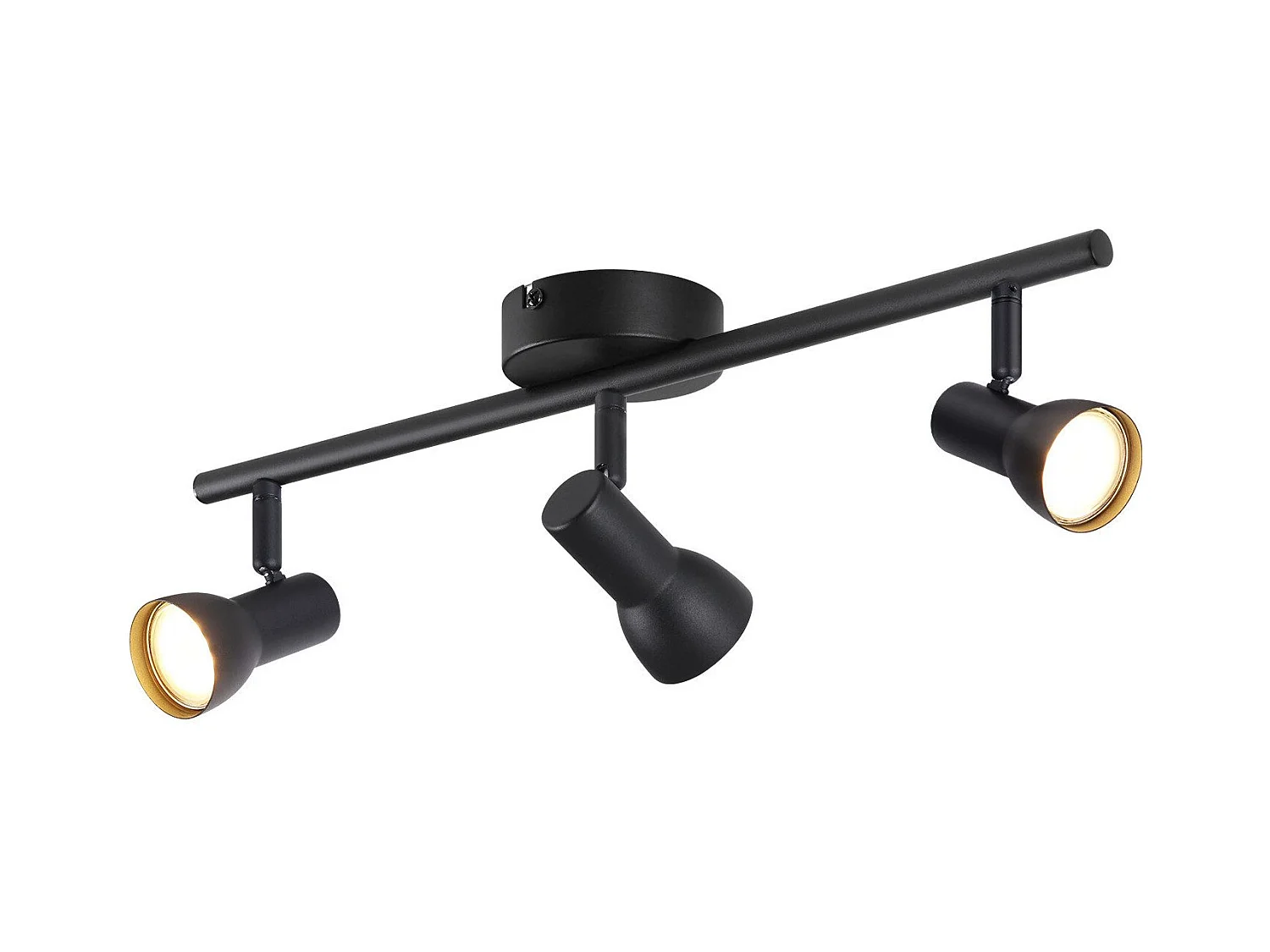 NETTLIFE 3-flammige Deckenleuchte, modernes Design, schwarz, Metall, GU10-Sockel