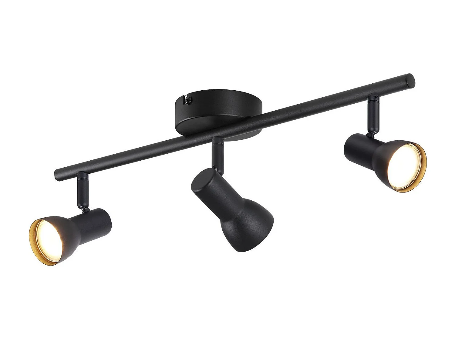 NETTLIFE 3-flammige Deckenleuchte, modernes Design, schwarz, Metall, GU10-Sockel