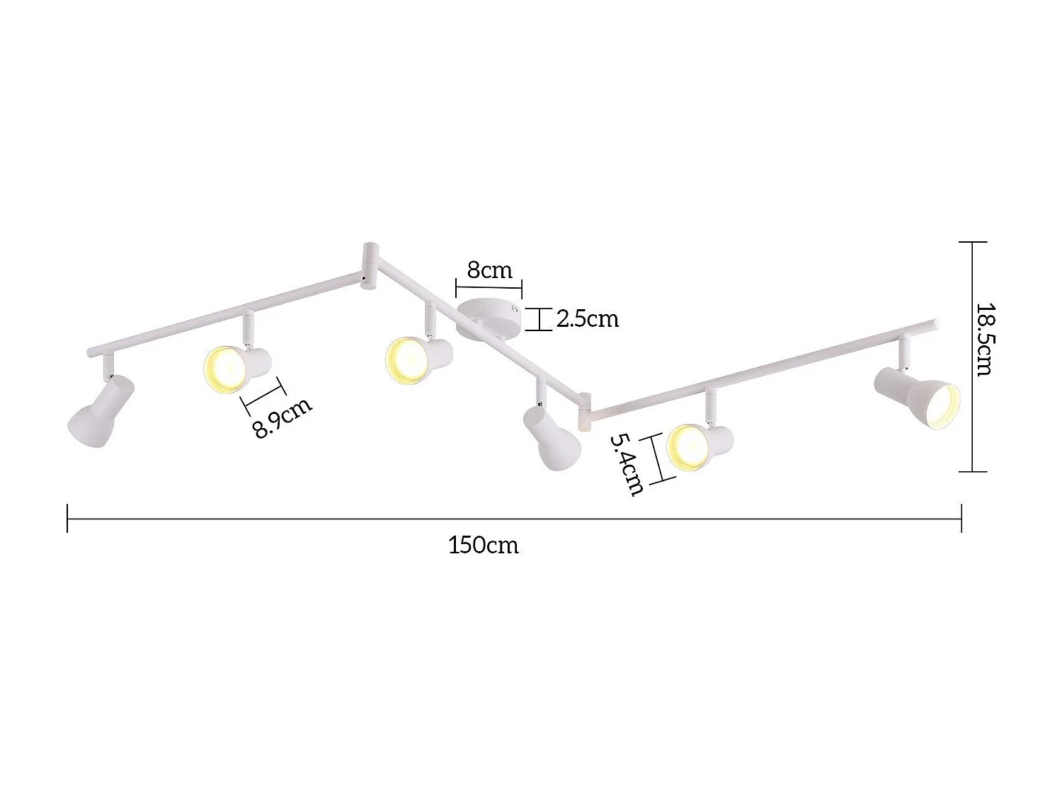 NETTLIFE Deckenstrahler 6 Flammig Weiß GU10 Metall Deckenlampe für Schlafzimmer Flur
