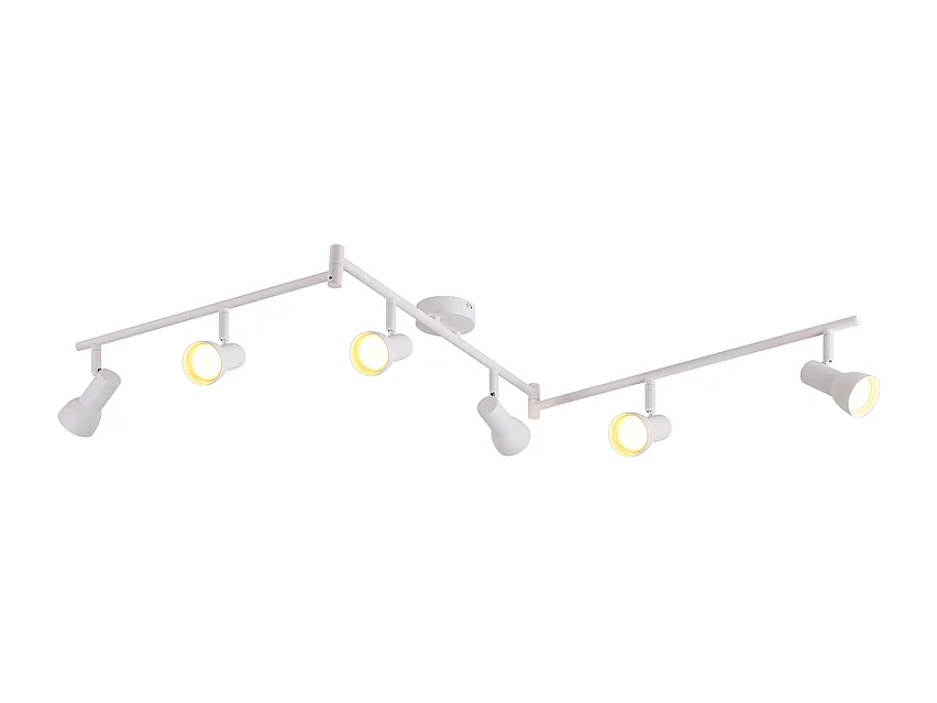 Spot de plafond NETTLIFE 6 flammes blanc GU10 en métal pour chambre à coucher et couloir