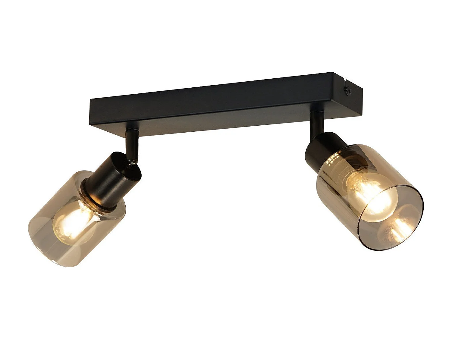 NETTLIFE Plafonnier Spot 2 Flammes Noir Industriel E14 Plafonnier Pour Salon