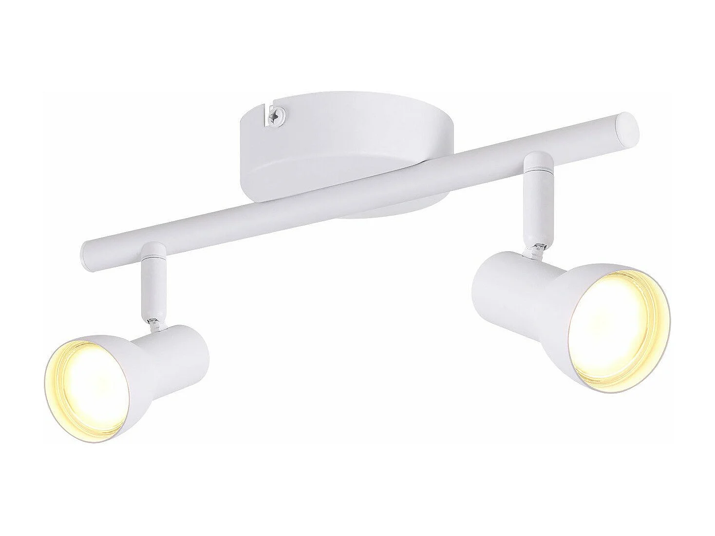 Spot de plafond NETTLIFE 2 flammes design moderne blanc spot GU10 métal spots de plafond orientables à 350°