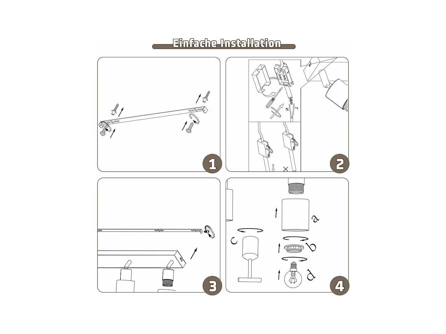 NETTLIFE Plafonnier Spot 3 Flammes Noir Industriel E14 Plafonnier Pour Salon