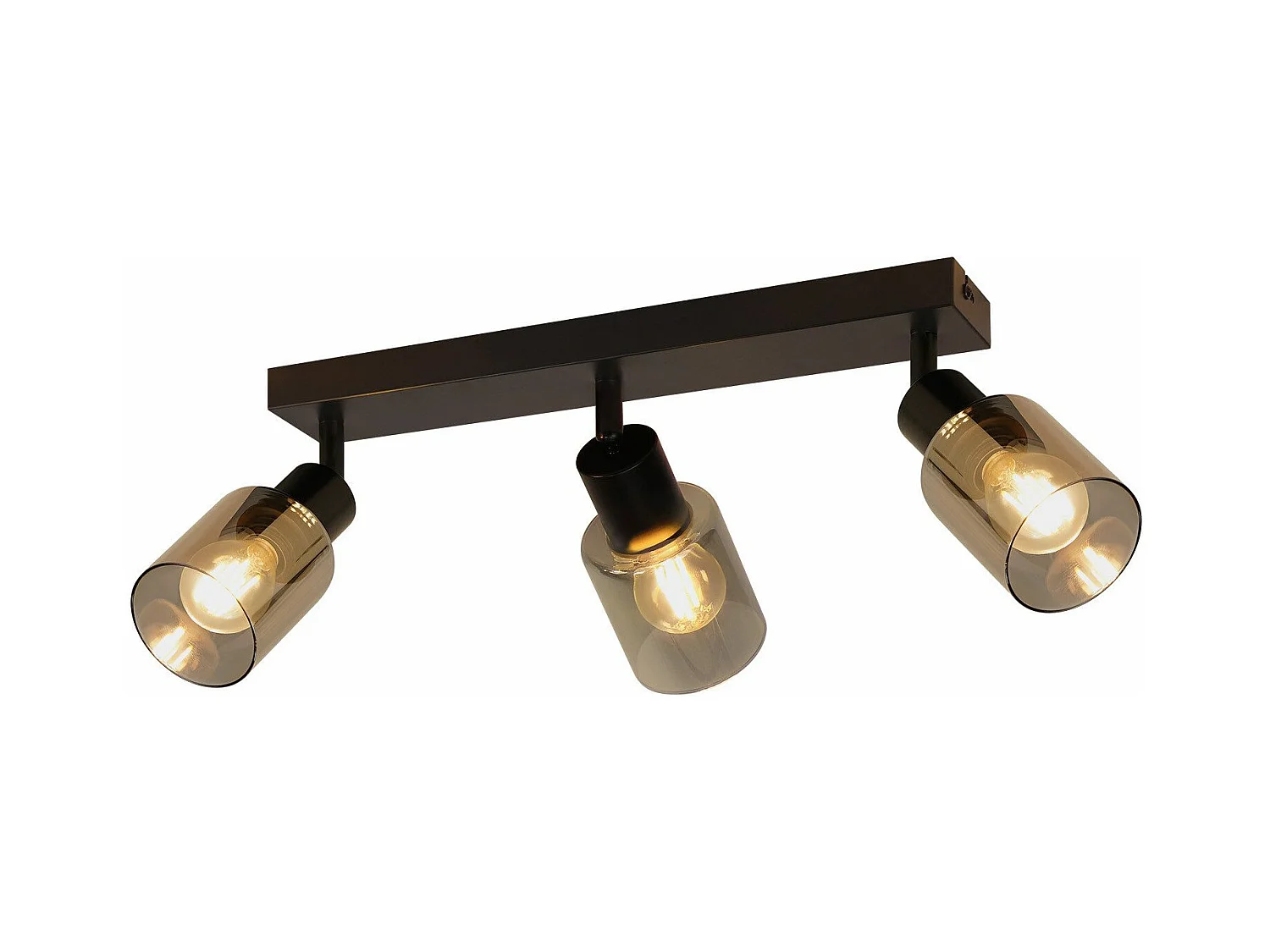 NETTLIFE Plafonnier Spot 3 Flammes Noir Industriel E14 Plafonnier Pour Salon