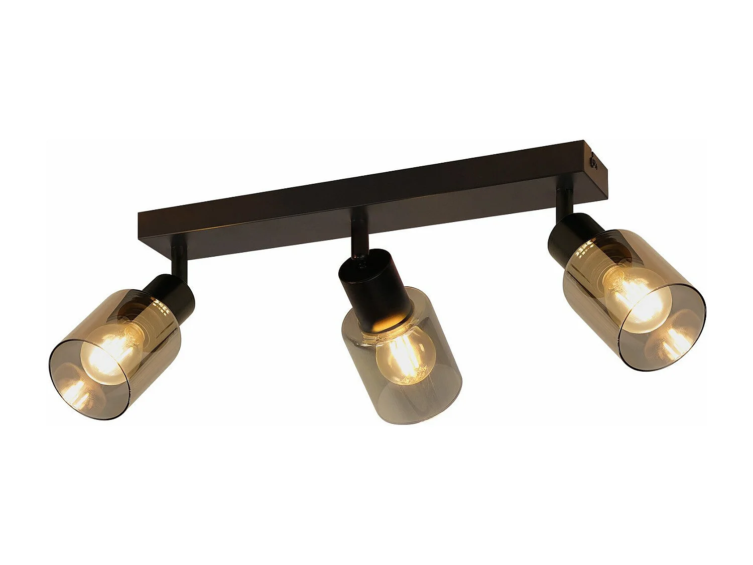 NETTLIFE Plafonnier Spot 3 Flammes Noir Industriel E14 Plafonnier Pour Salon