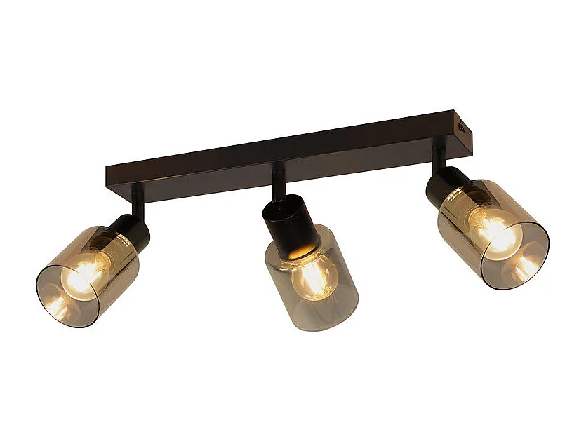 NETTLIFE Plafonnier Spot 3 Flammes Noir Industriel E14 Plafonnier Pour Salon