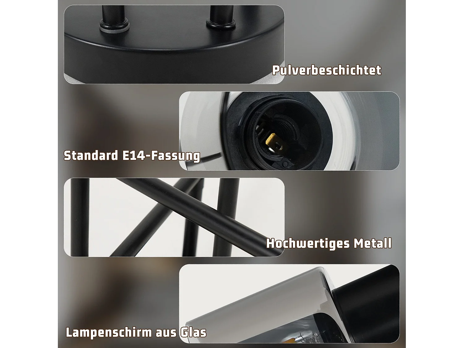 NETTLIFE Deckenleuchte Spot 6 flammig schwarz Industrial E14 Deckenlampe für Wohnzimmer