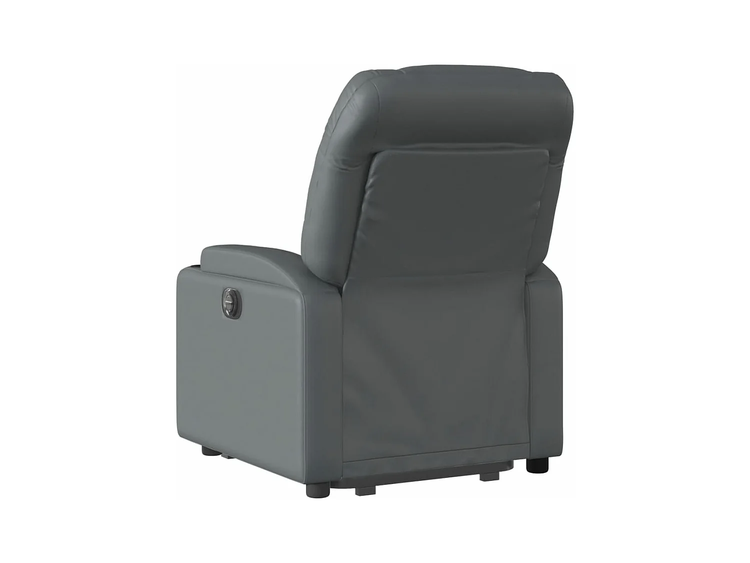 Sillón reclinable elevable eléctrico de cuero sintético gris
