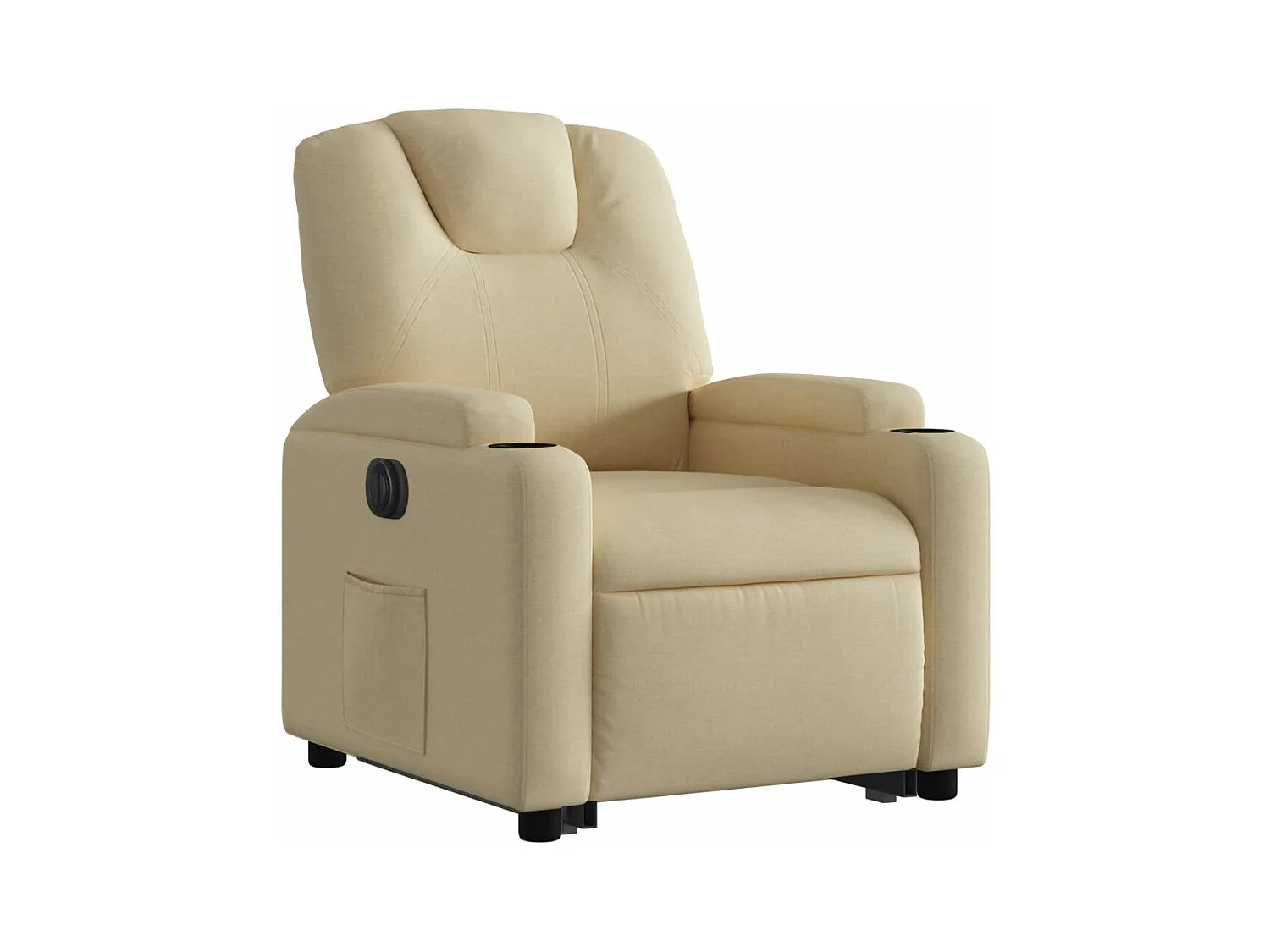 Fauteuil inclinable électrique crème tissu