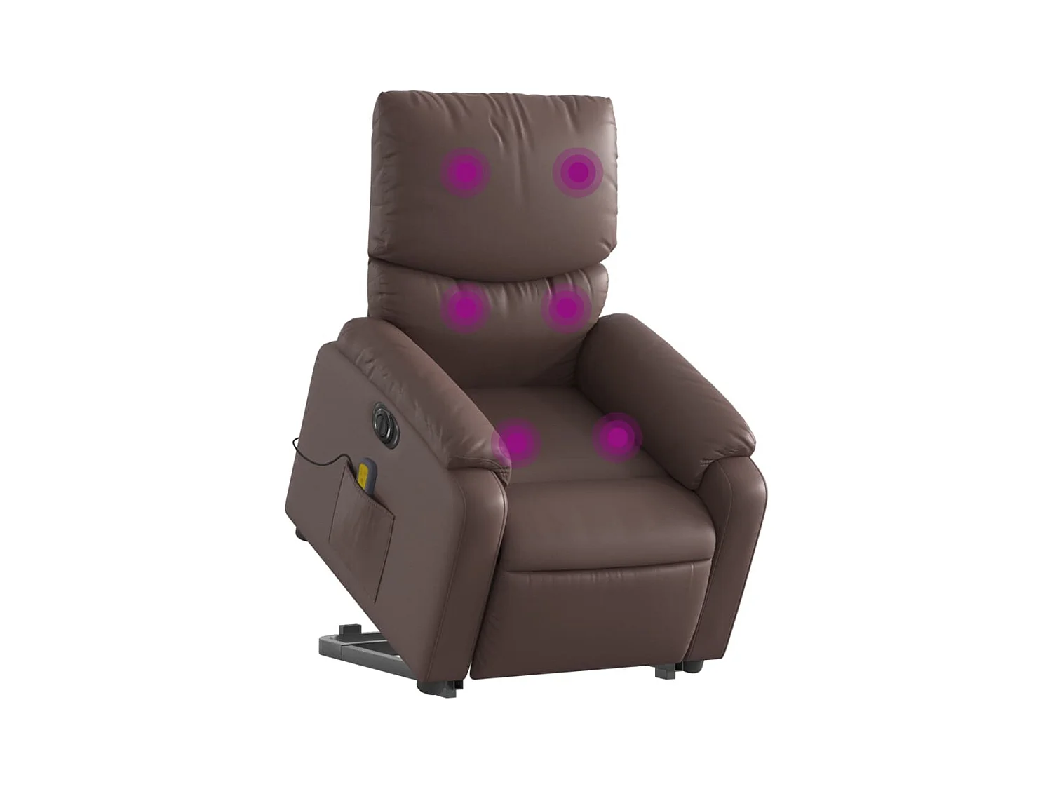 Fauteuil inclinable de massage électrique marron similicuir