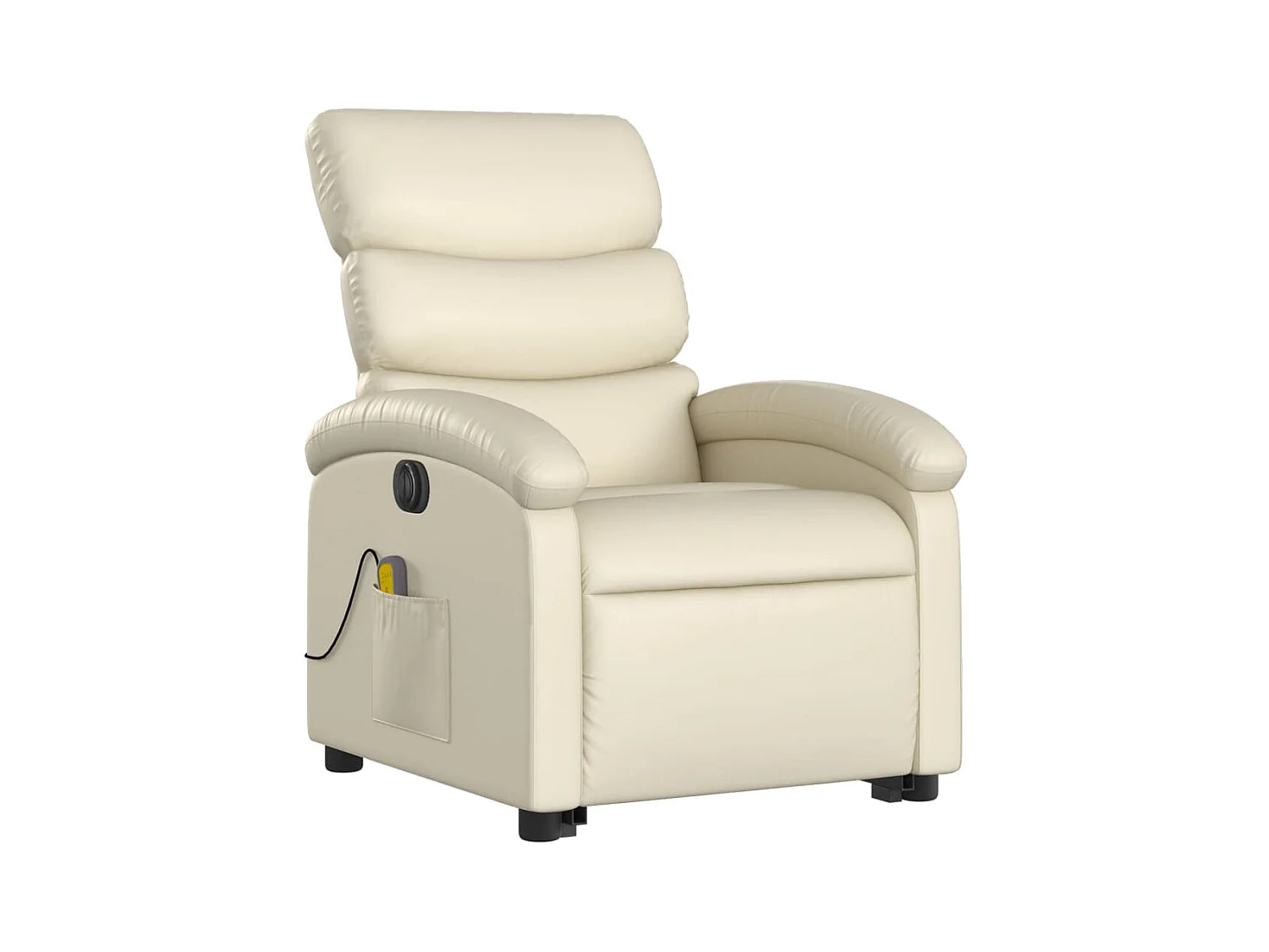 Fauteuil inclinable de massage électrique crème similicuir