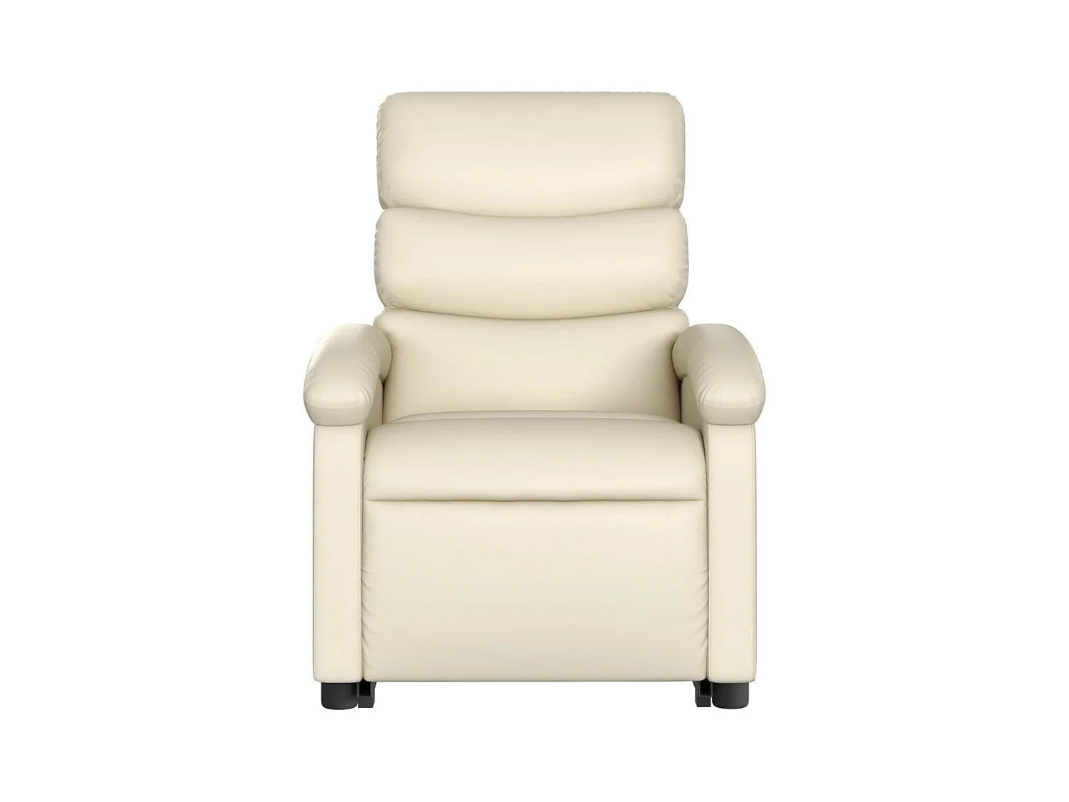 Fauteuil inclinable de massage électrique crème similicuir