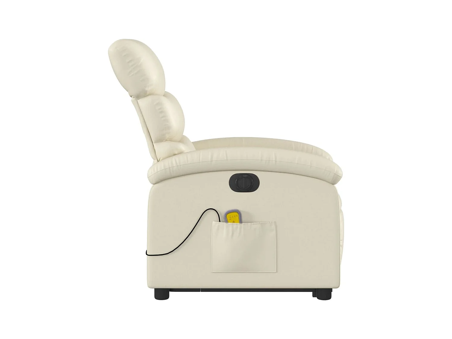 Fauteuil inclinable de massage électrique crème similicuir