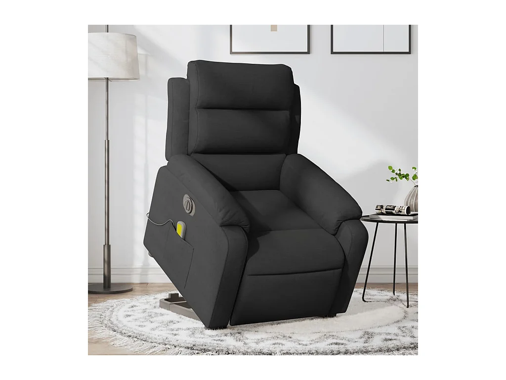 Fauteuil inclinable de massage électrique Noir Tissu