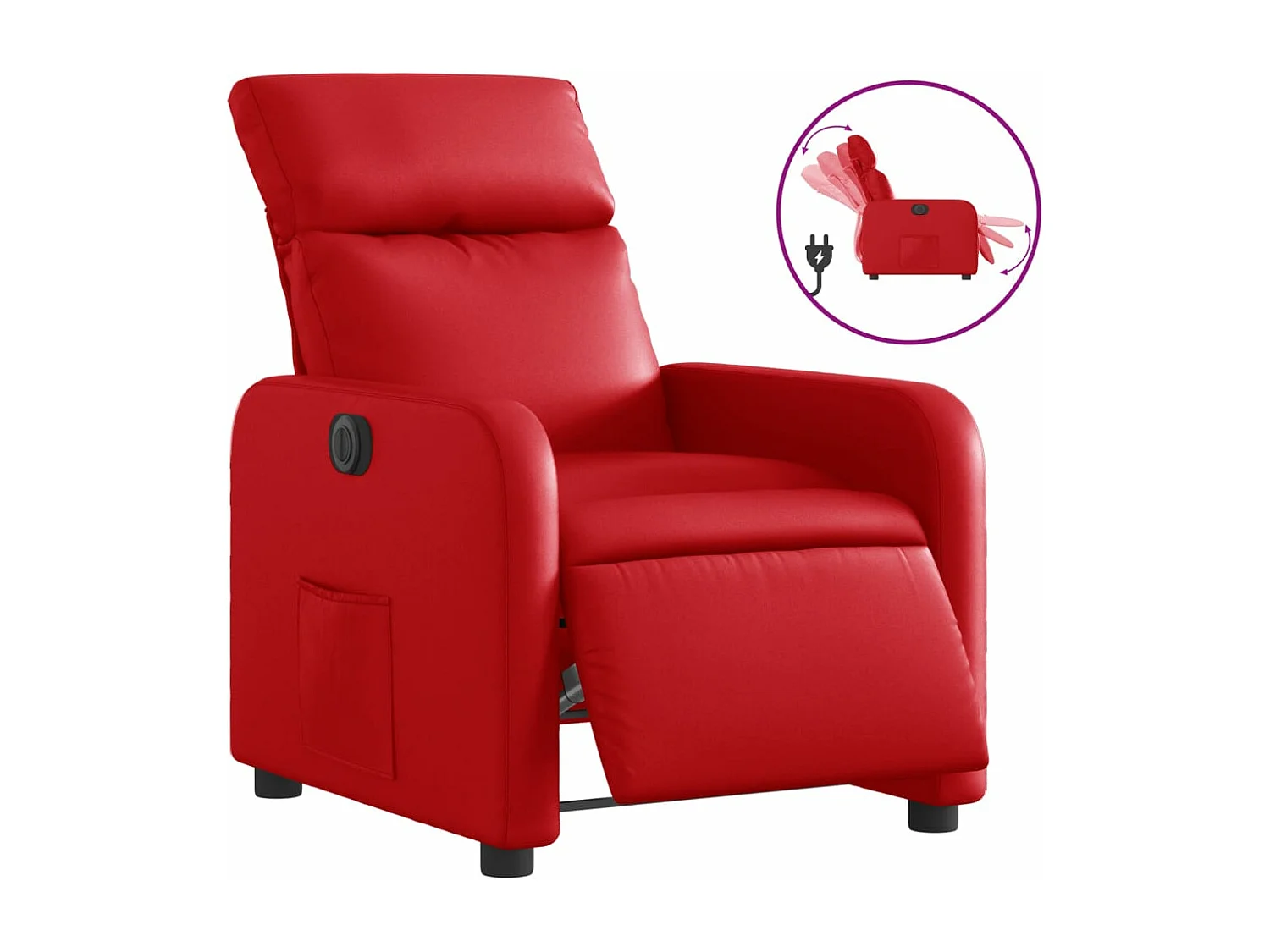 Fauteuil inclinable électrique Rouge Similicuir