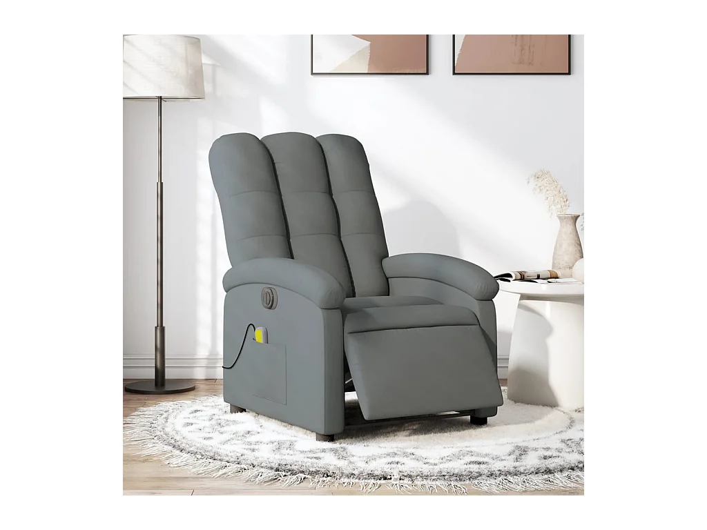 Fauteuil inclinable de massage électrique gris foncé tissu