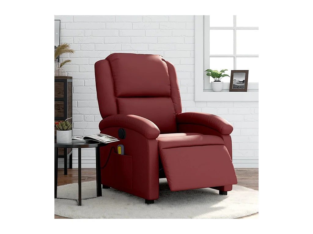 Fauteuil de massage inclinable électrique rouge bordeaux