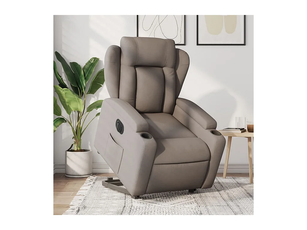 Fauteuil inclinable électrique taupe tissu