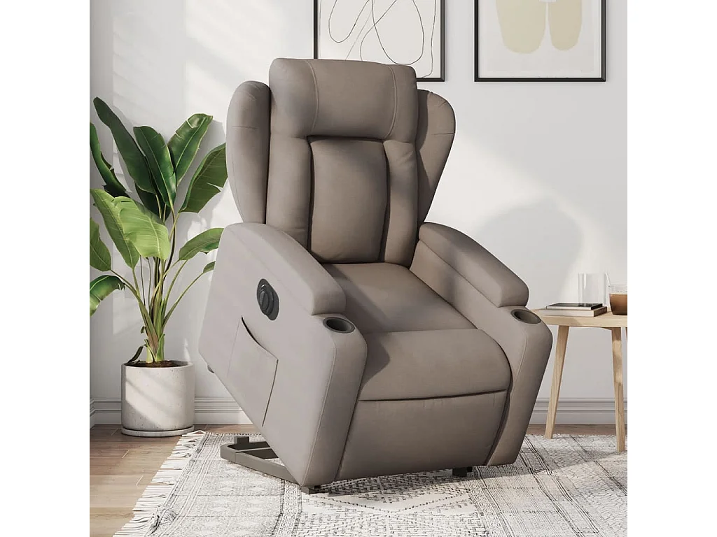 Fauteuil inclinable électrique taupe tissu
