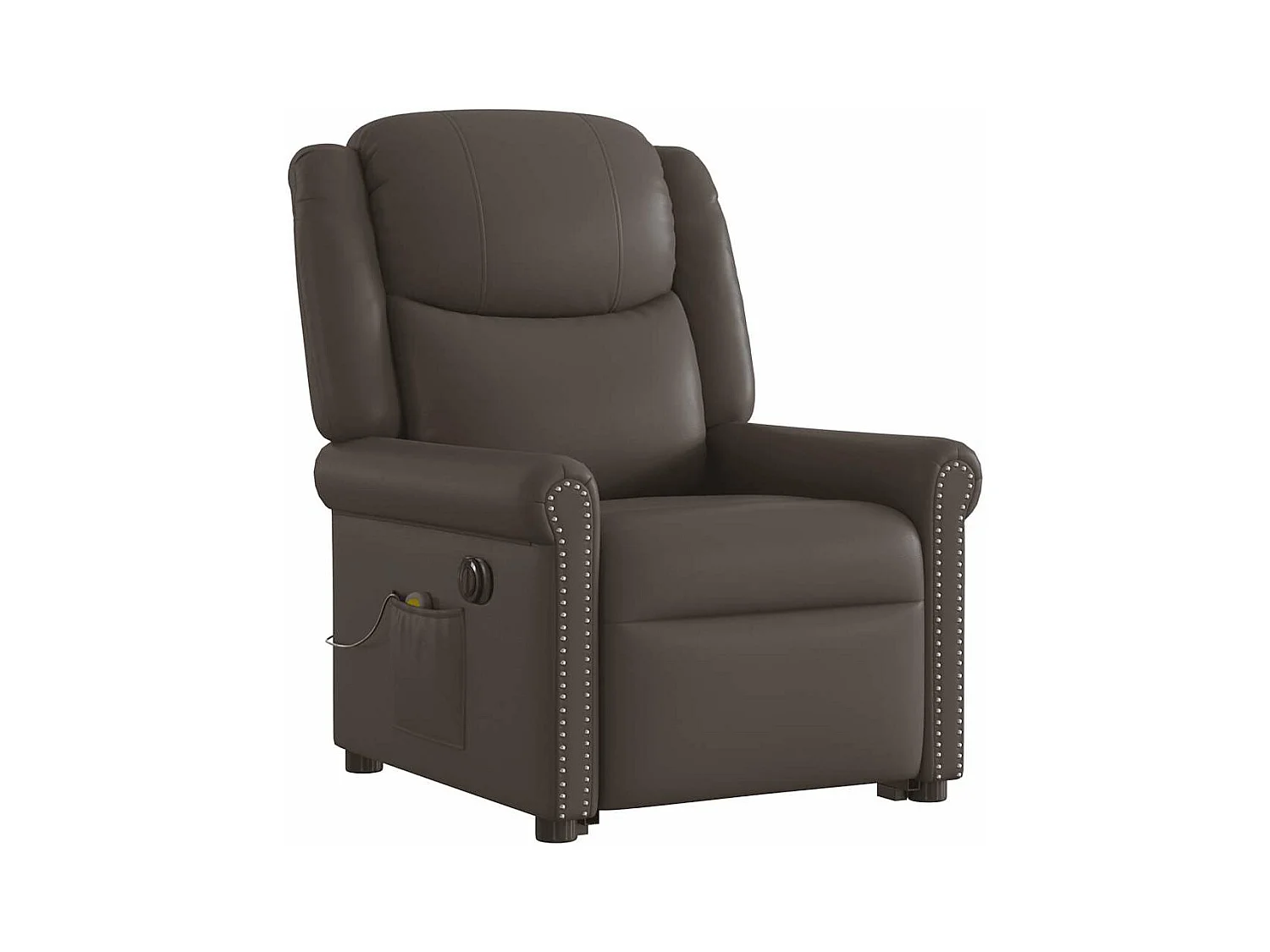 Fauteuil inclinable massage électrique marron brillant