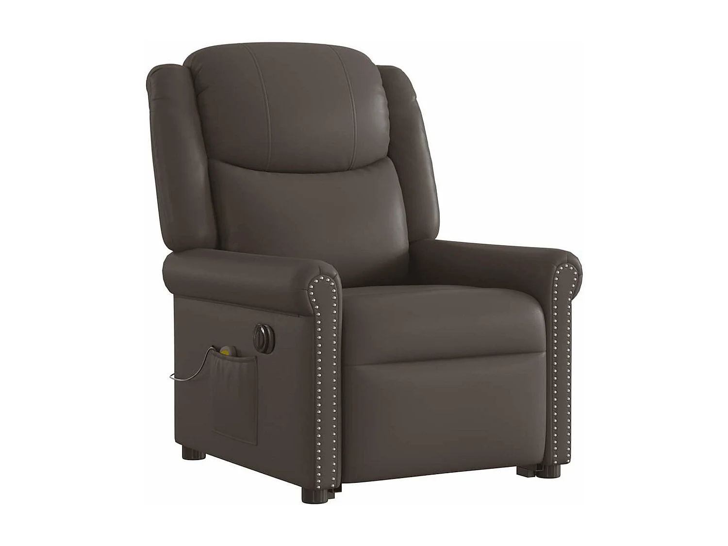 Fauteuil inclinable massage électrique marron brillant