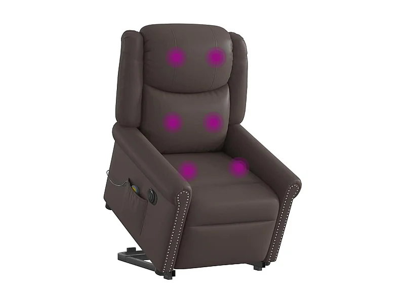Fauteuil inclinable massage électrique marron brillant