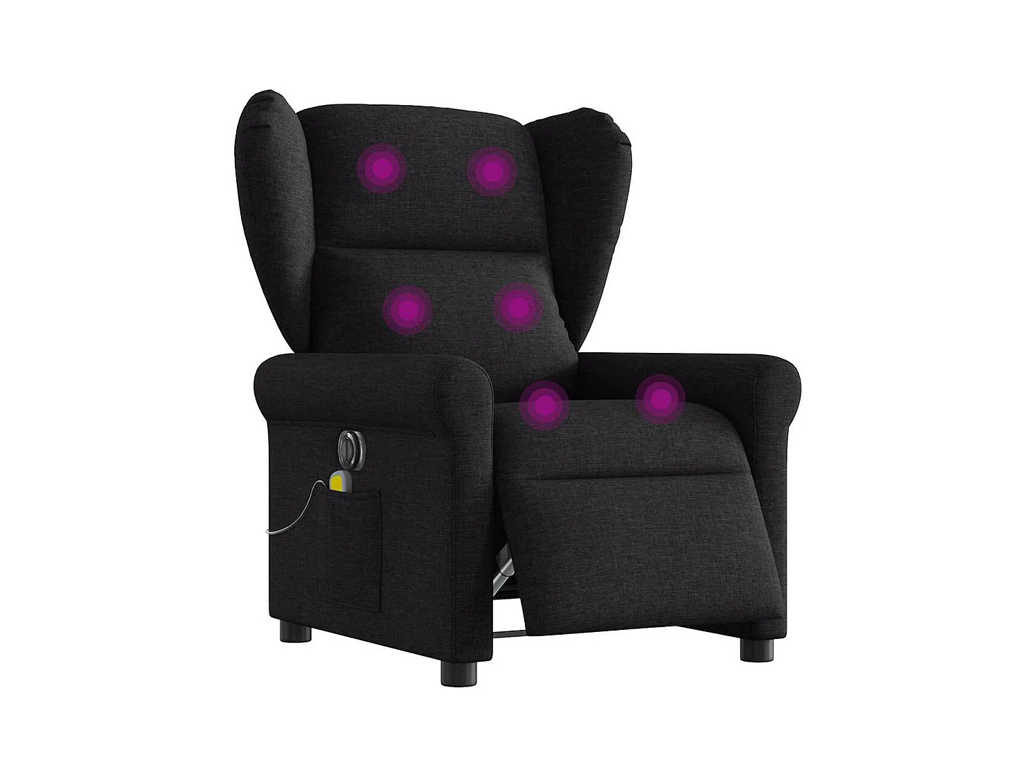 Fauteuil de massage inclinable électrique Noir Tissu