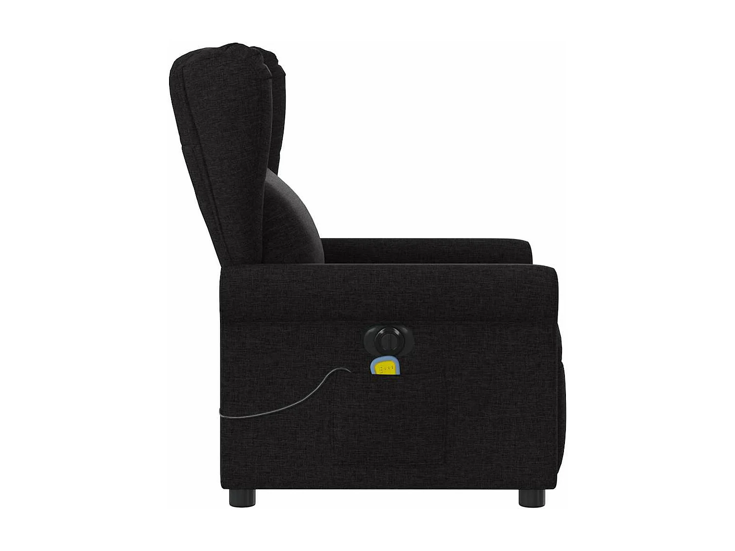 Fauteuil de massage inclinable électrique Noir Tissu