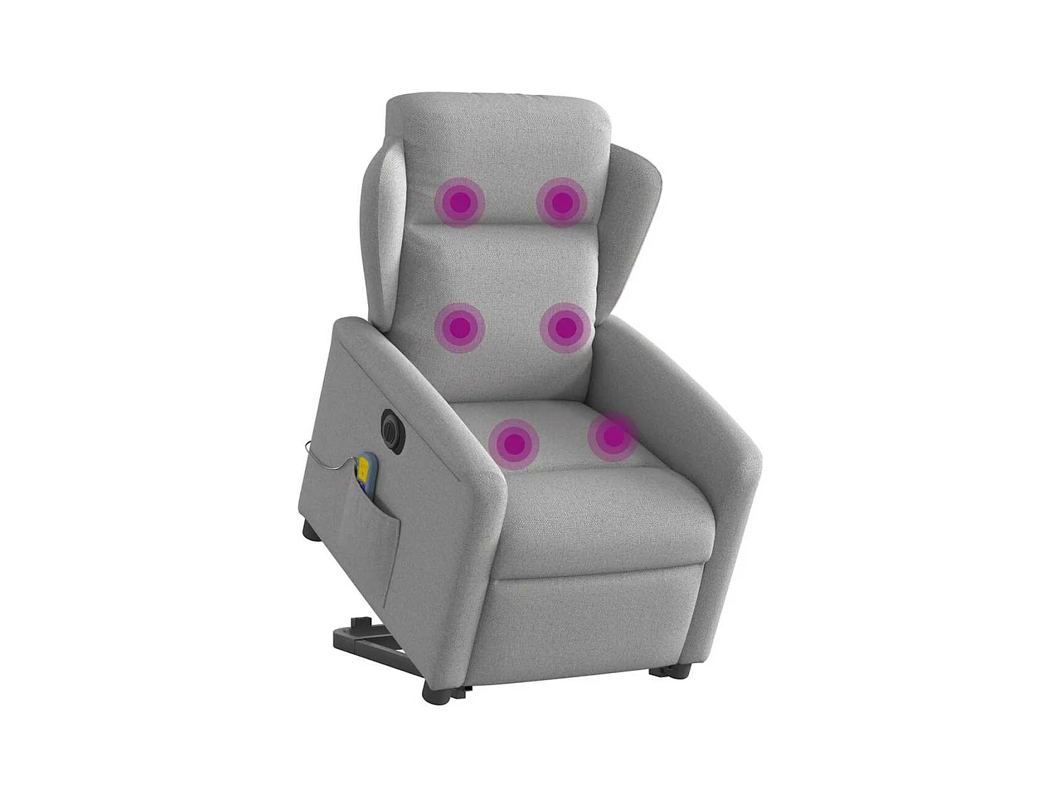 Fauteuil inclinable de massage électrique gris nuage tissu