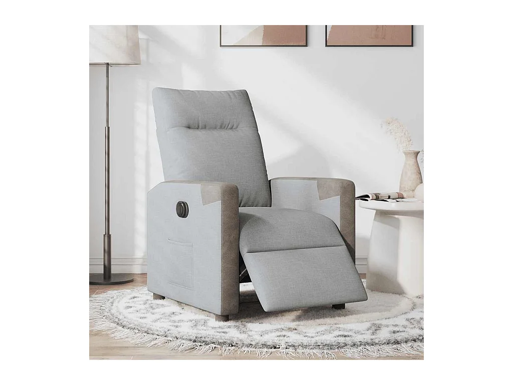 Fauteuil inclinable électrique Gris clair Tissu