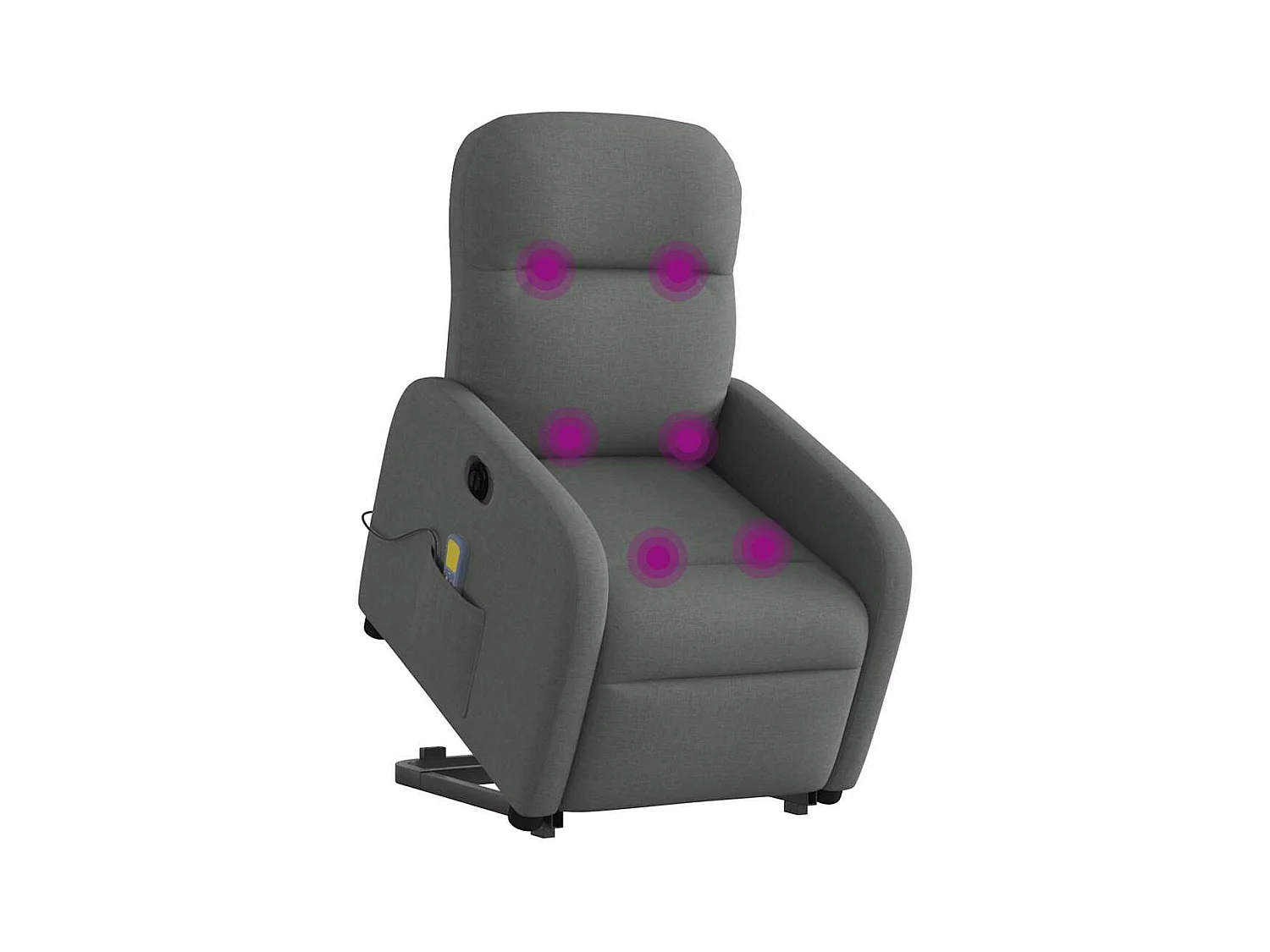 Fauteuil inclinable de massage électrique Gris foncé Tissu