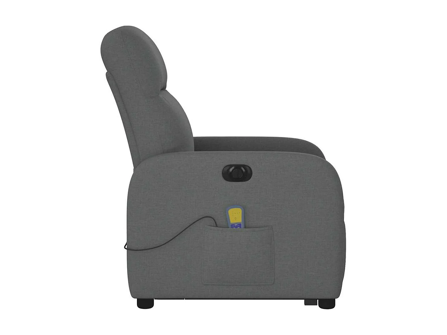 Fauteuil inclinable de massage électrique Gris foncé Tissu