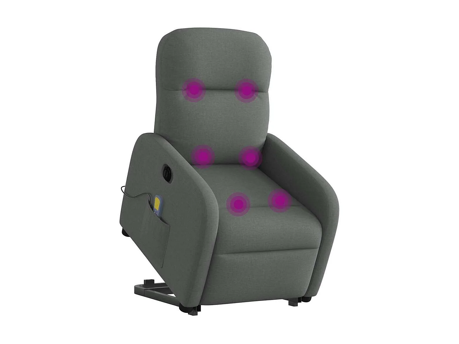 Fauteuil inclinable de massage électrique Gris foncé Tissu