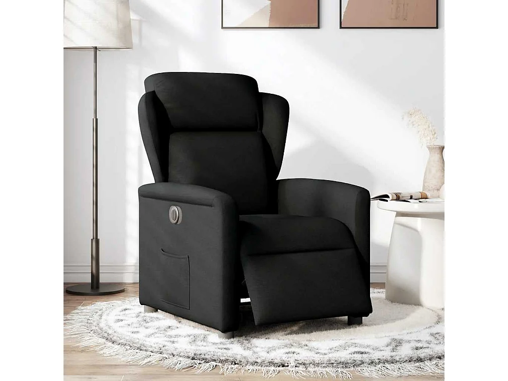 Fauteuil inclinable électrique Noir Tissu