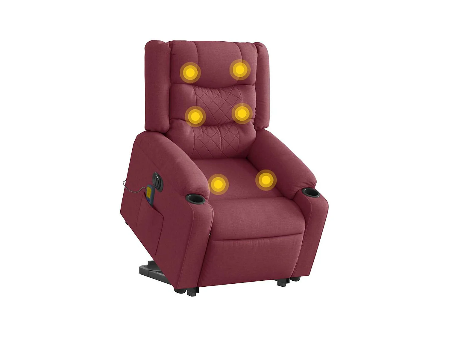 Fauteuil inclinable de massage électrique Rouge bordeaux Tissu