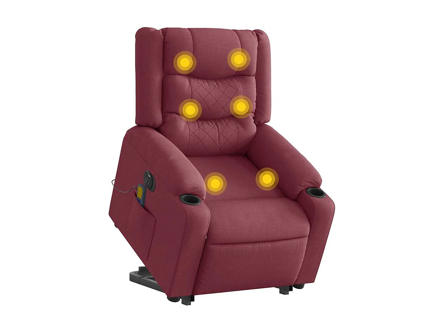 Sillón reclinable de masaje eléctrico de tela color burdeos