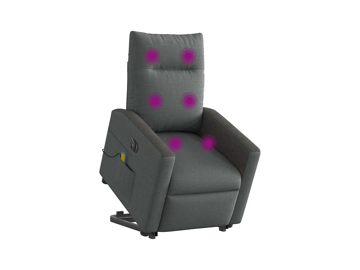 Fauteuil inclinable de massage électrique Gris foncé Tissu