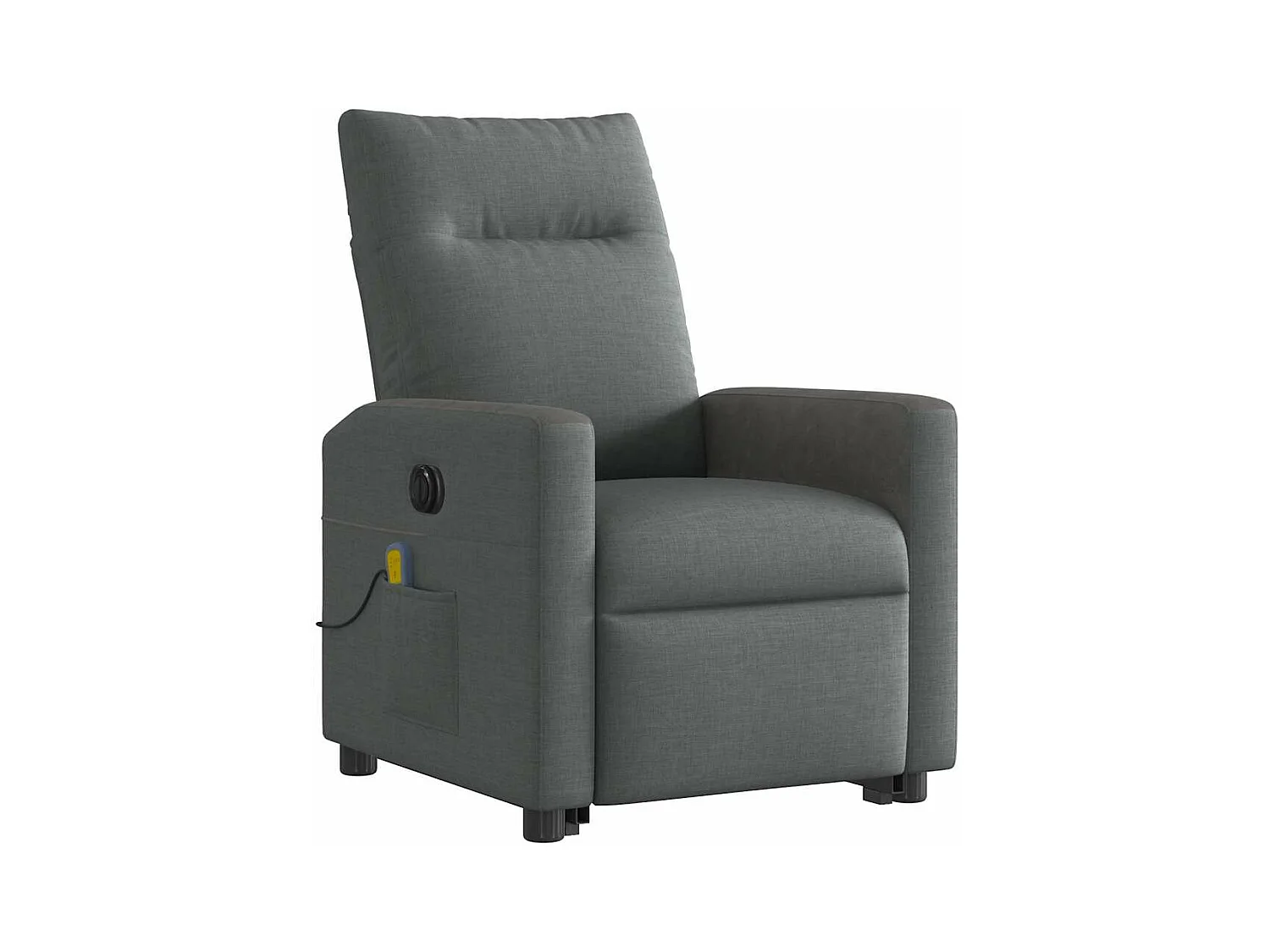 Fauteuil inclinable de massage électrique Gris foncé Tissu